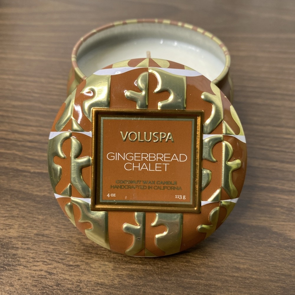 Voluspa Gingerbread Chalet 4oz. Mini Tin Coconut Wax Candle
